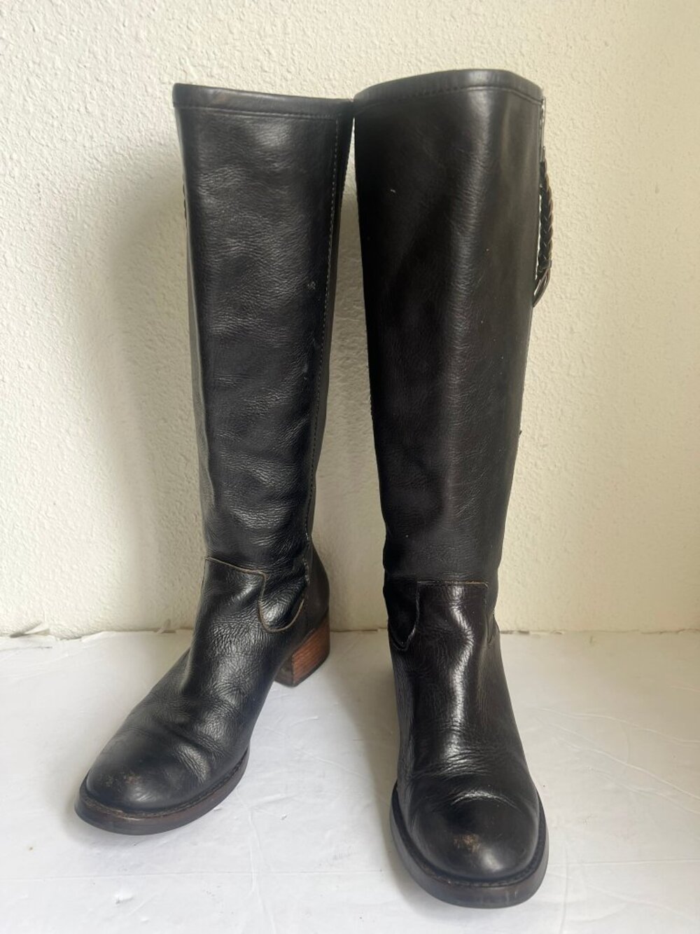 VINTAGE LUCKY BRAND HESPER RIDING LEATHER BOOTS SIZE 7.5 US